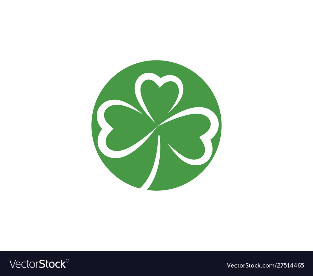 Green clover leaf logo template Royalty Free Vector Image