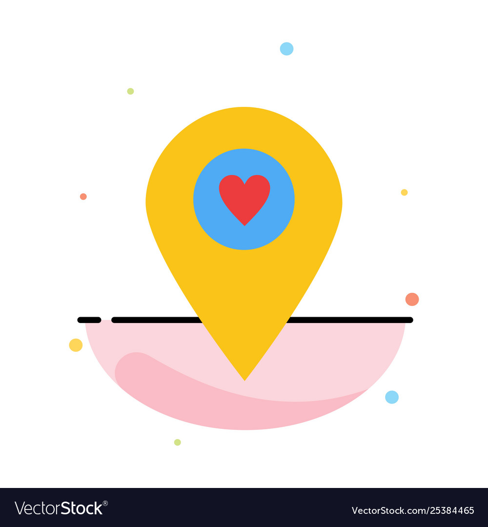 Heart location map pointer abstract flat color vector image Heart location map pointer abstract flat color