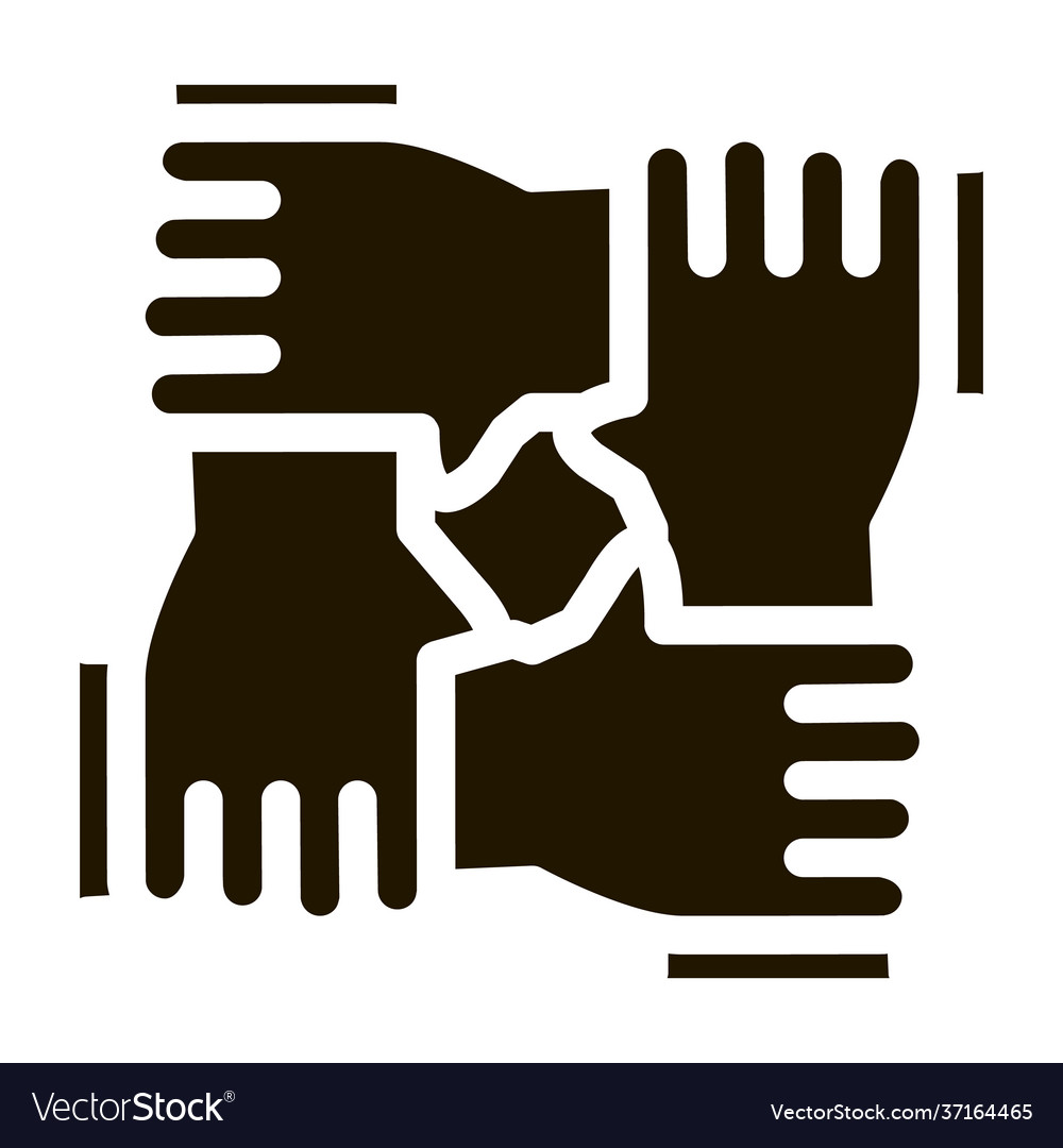 Multiracial group hands holding icon glyph