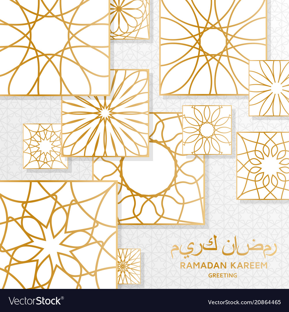 Ramadan kareem background with decorative golden