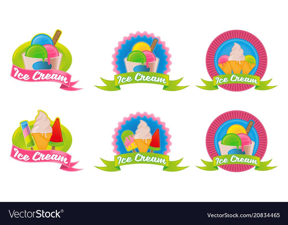 Set ice cream Royalty Free Vector Image - VectorStock