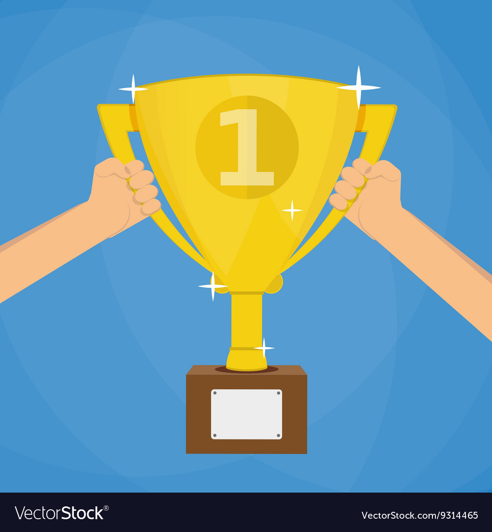 Soccer football gold trophy for winner Royalty Free Vector