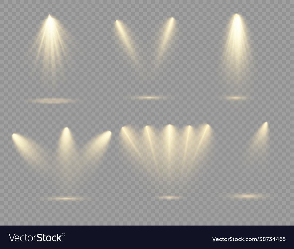 Yellow spotlight shines on stage Royalty Free Vector Image