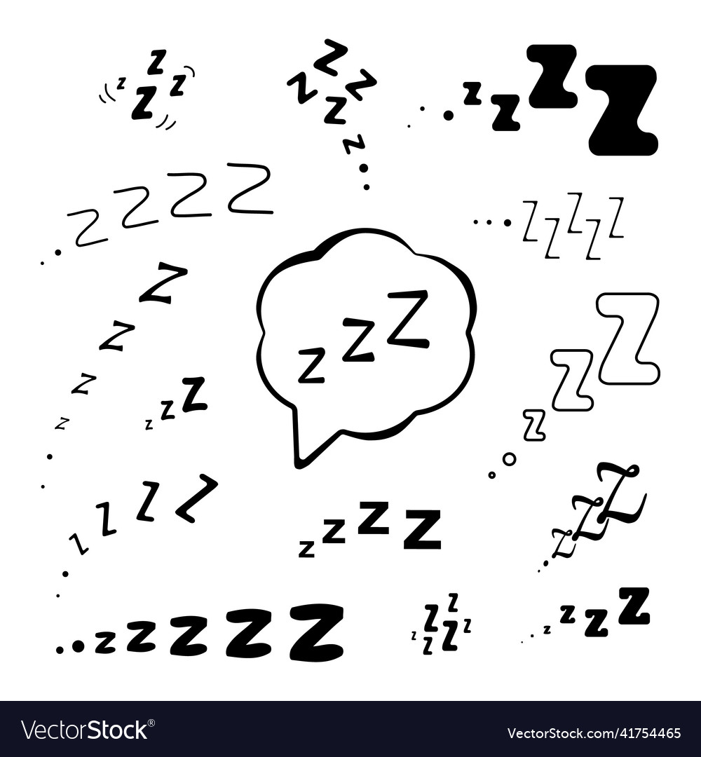 Zzz icon snoring symbol zzzz pictogram snore Vector Image