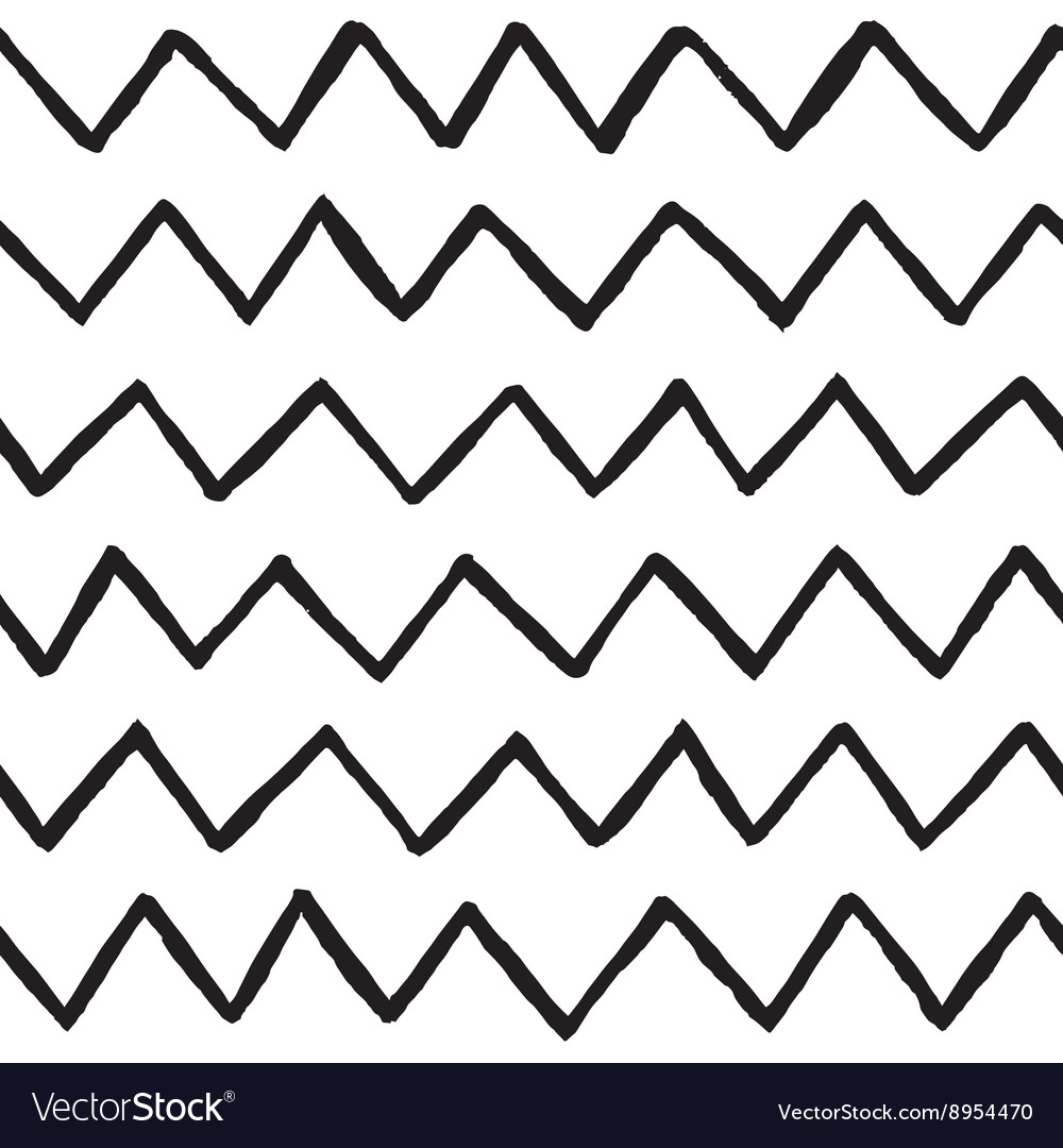 Abstract hand drawn zig zag lines seamless Vector Image