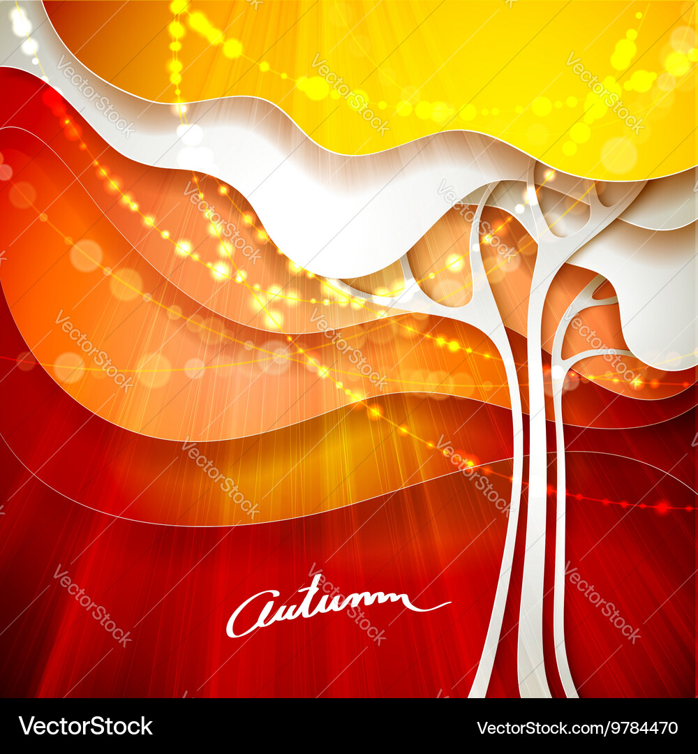 Autumn background with tree Royalty Free Vector Image