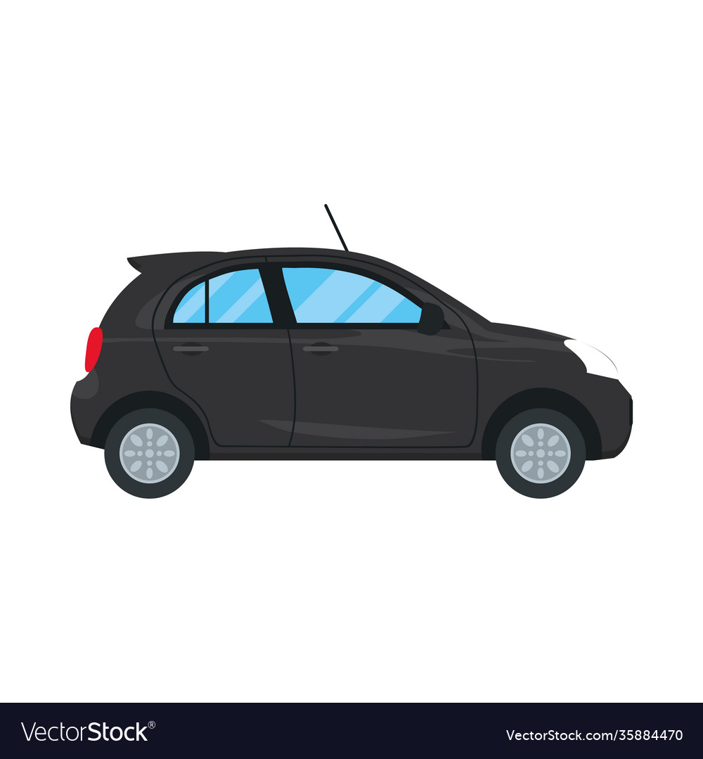 Black hatchback car icon colorful design Vector Image