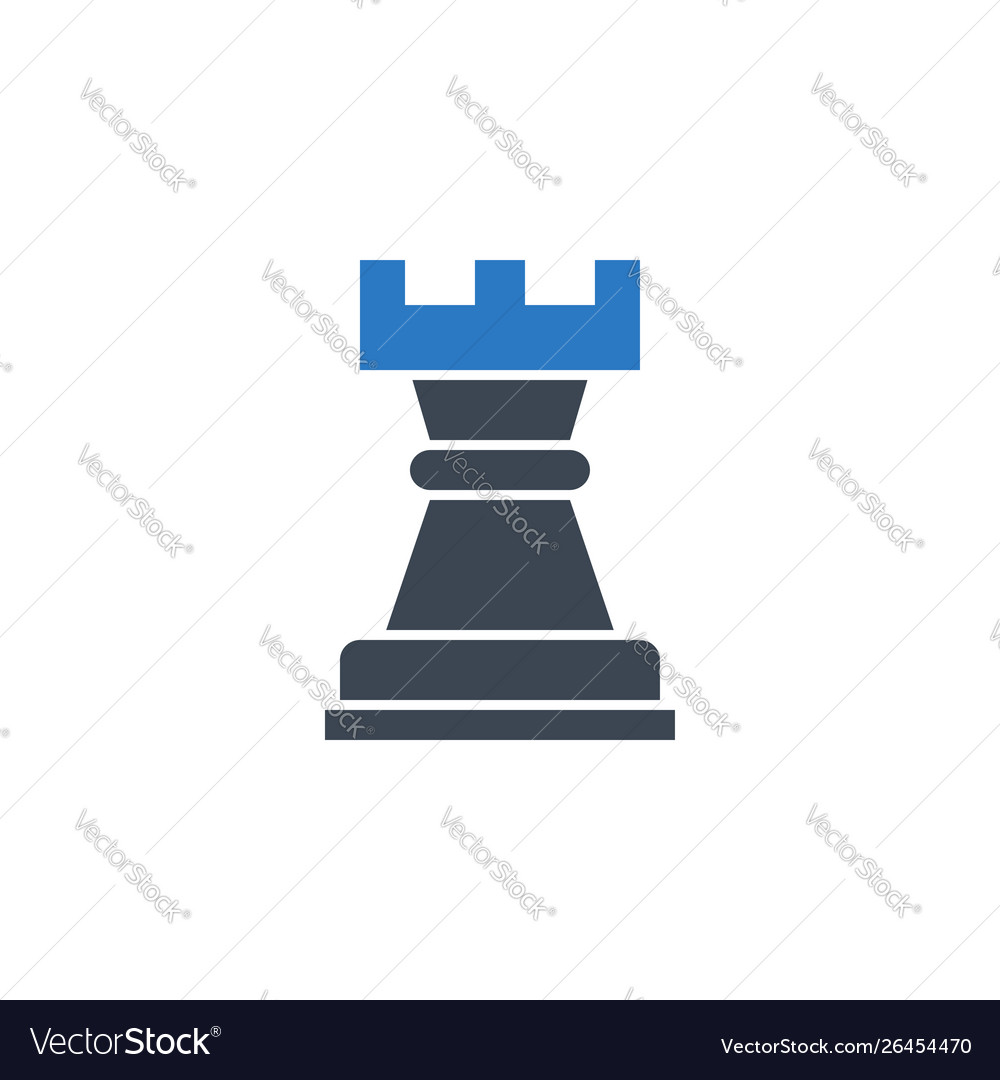 Chess rook related glyph icon