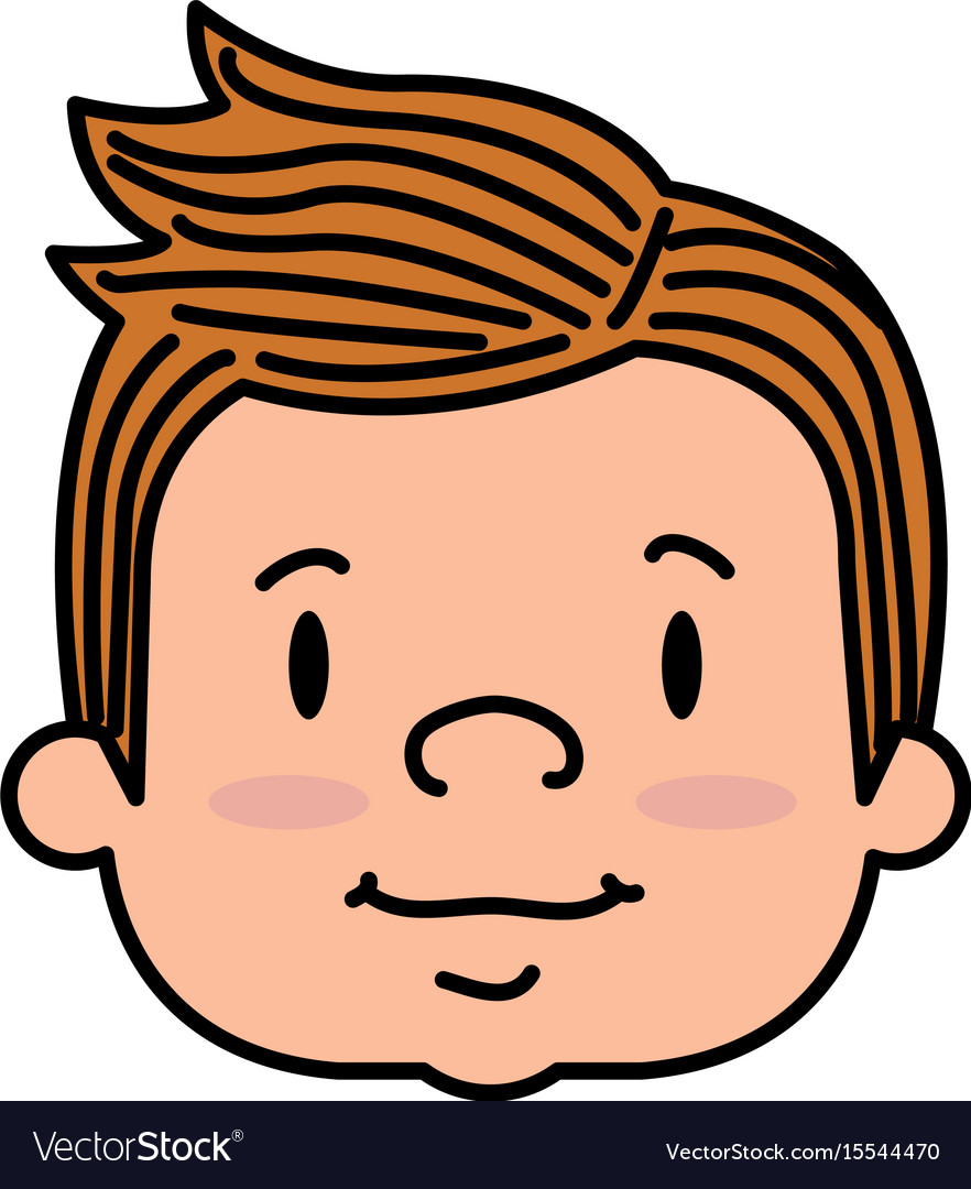 Cute boy head avatar character Royalty Free Vector Image