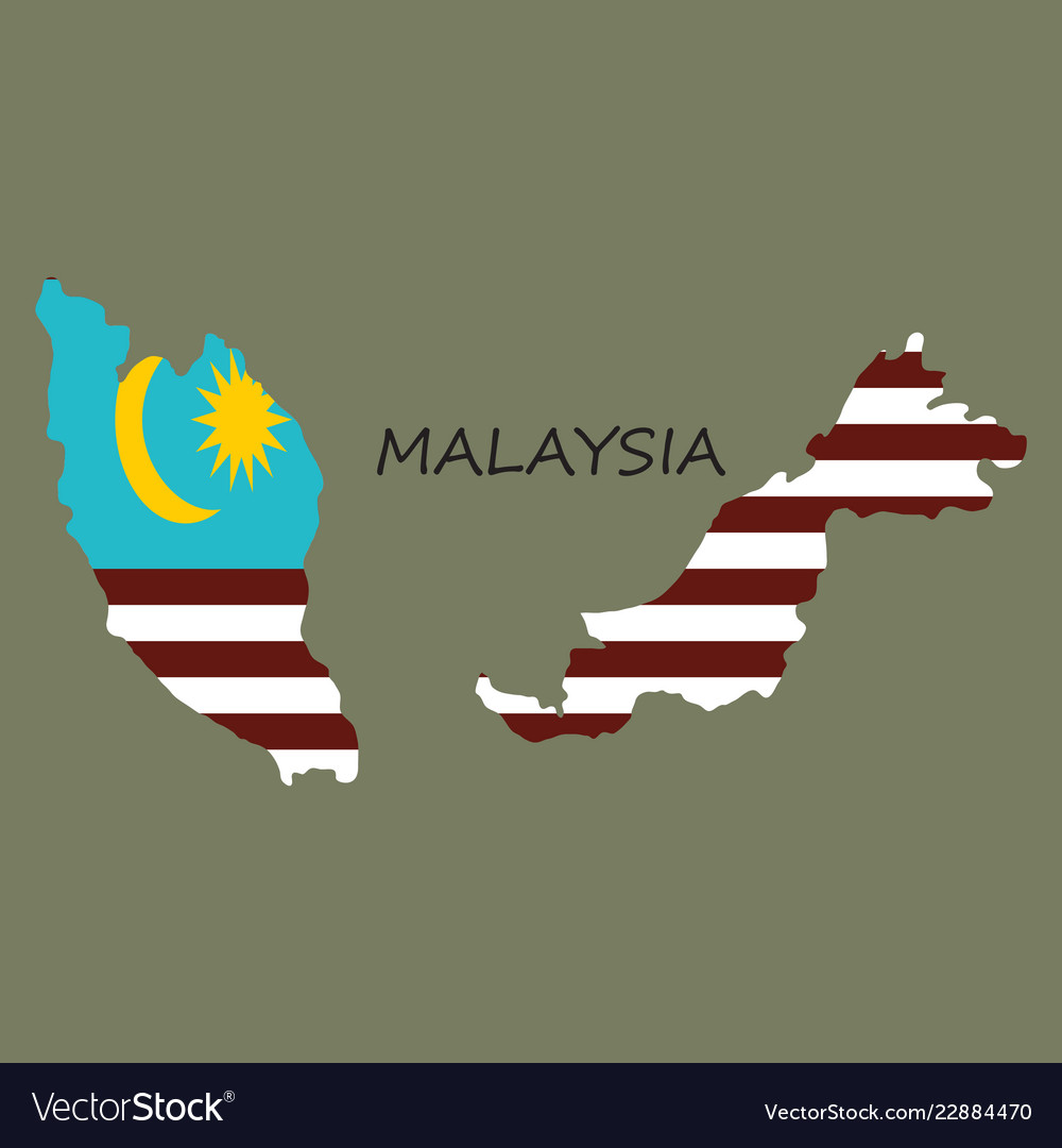 Detailed of a map malaysia with flag eps10