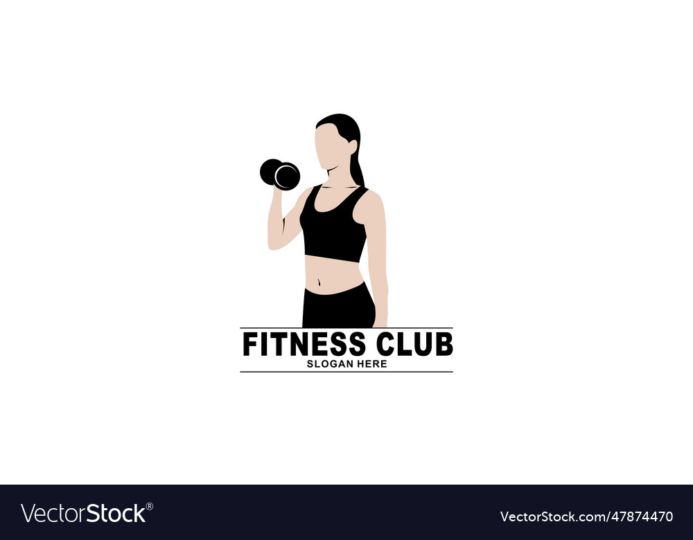 Fitness logo design template for gym Royalty Free Vector