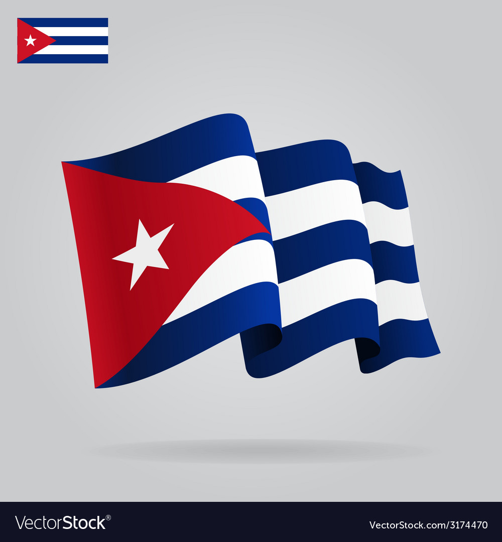 Flat and waving cuban flag Royalty Free Vector Image