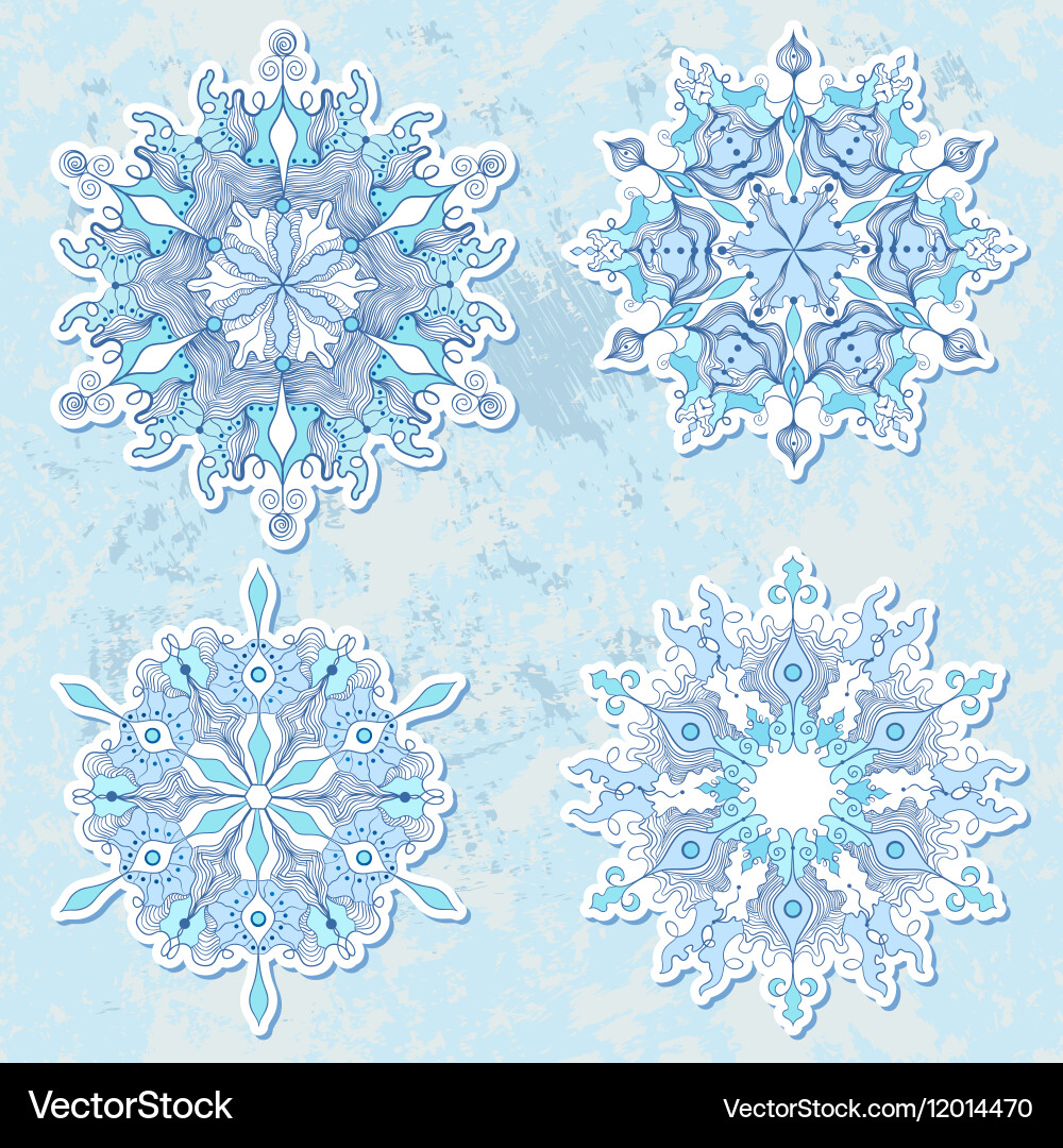 Set of decorative snowflakes Royalty Free Vector Image