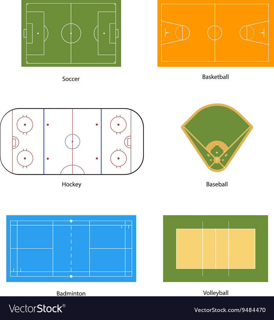 Sport fields marking for soccer basketball