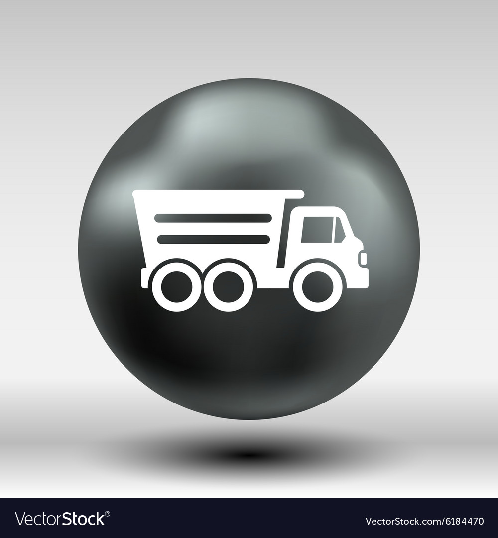 Tipper truck building icon button logo symbol