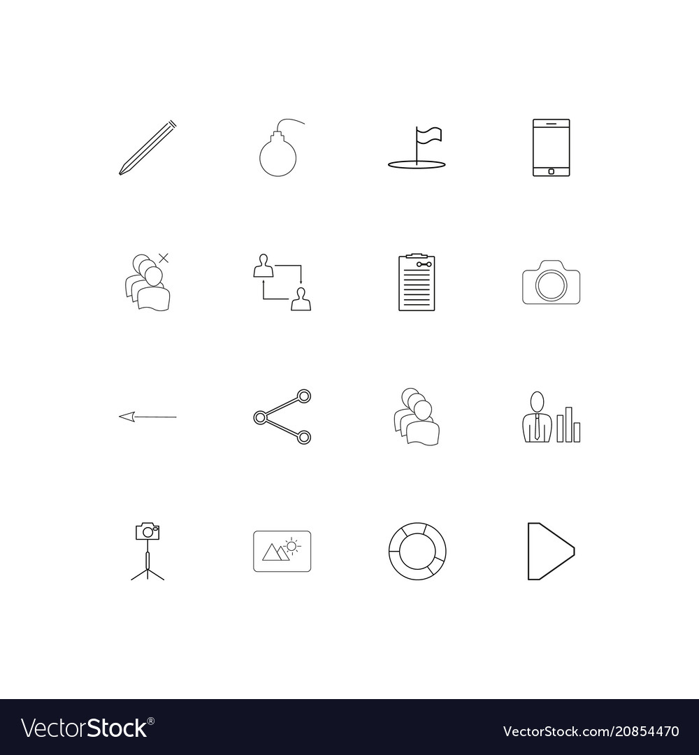 Web linear thin icons set outlined simple