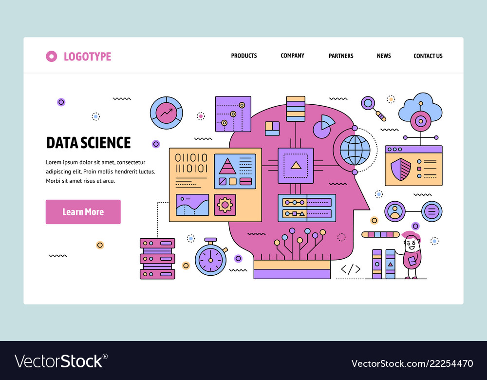  site linear art design template data Vector Image
