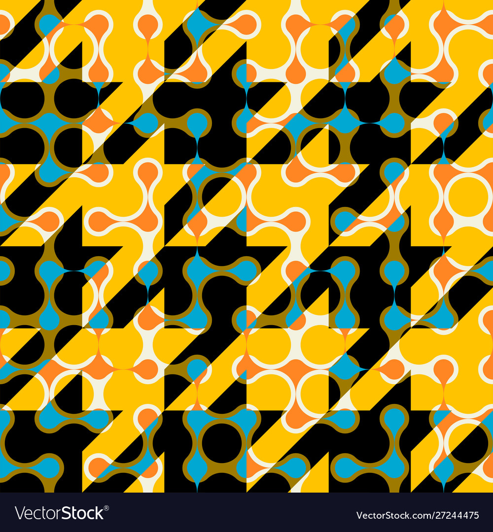 Classic houndstooth pattern in a patchwork Vector Image