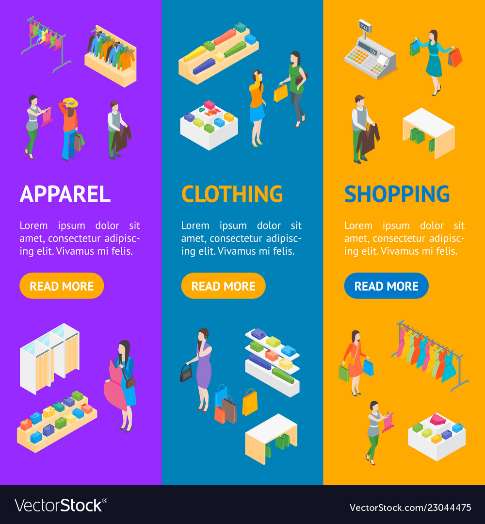 Clothing Store Interior With Furniture Banner Vector Image