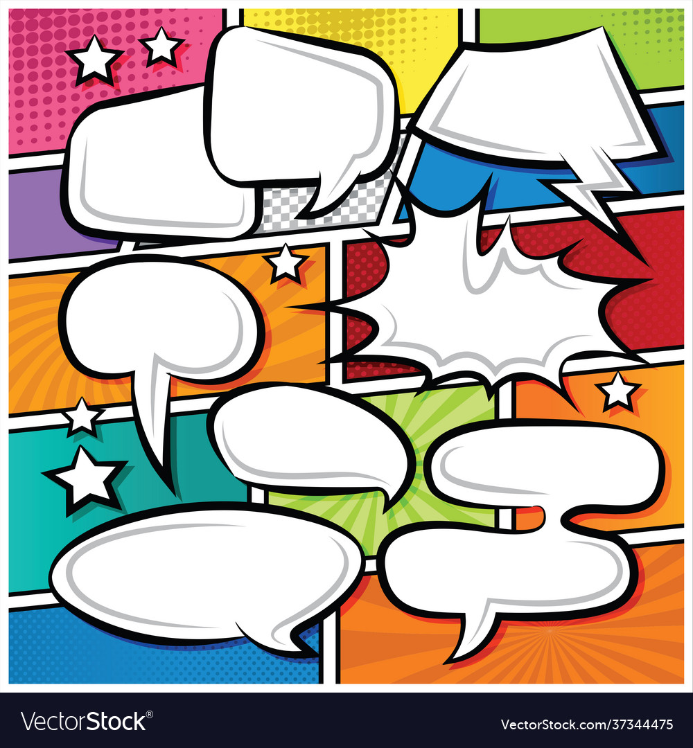 Comic bubble speech balloons cartoon Royalty Free Vector