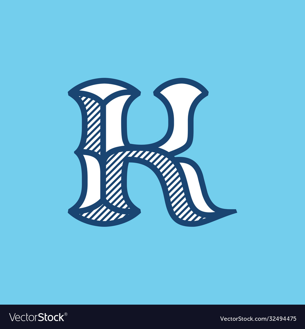 Decorative vintage k letter logo