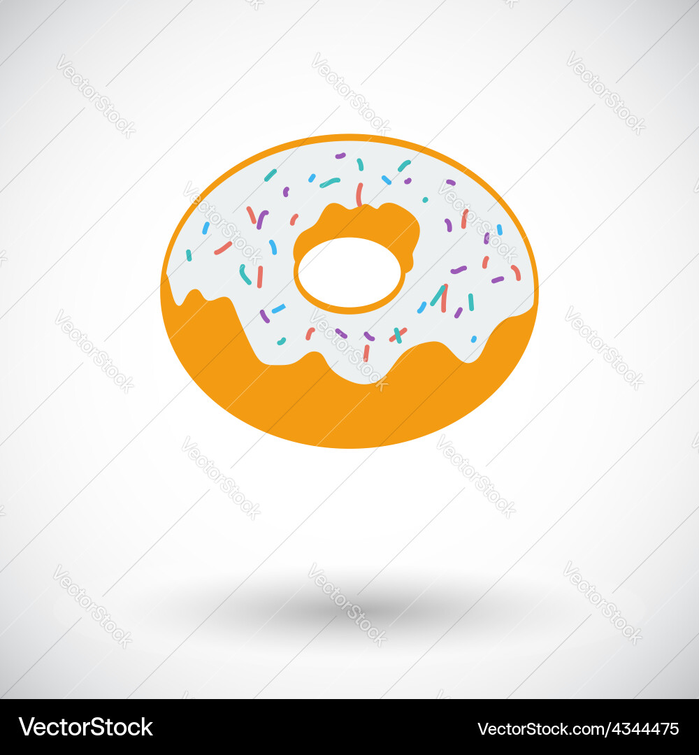 Donut flat icon Royalty Free Vector Image - VectorStock