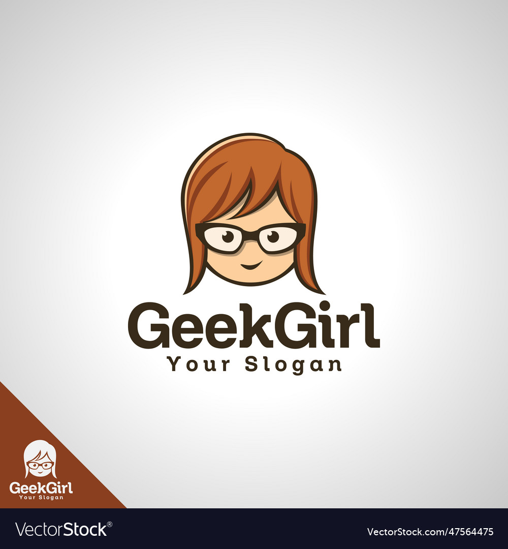 Geek girl logo template