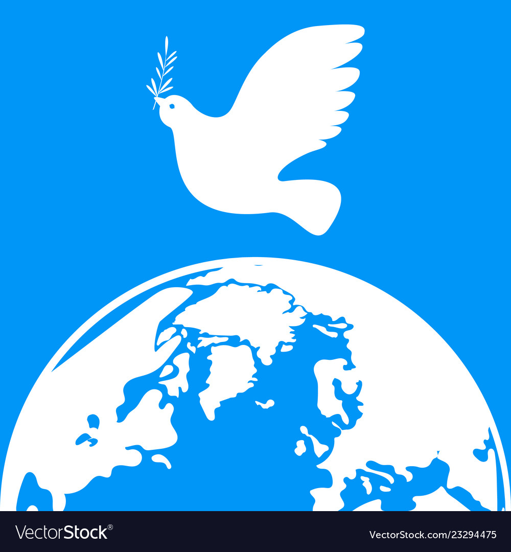 International peace day white dove with olive Vector Image