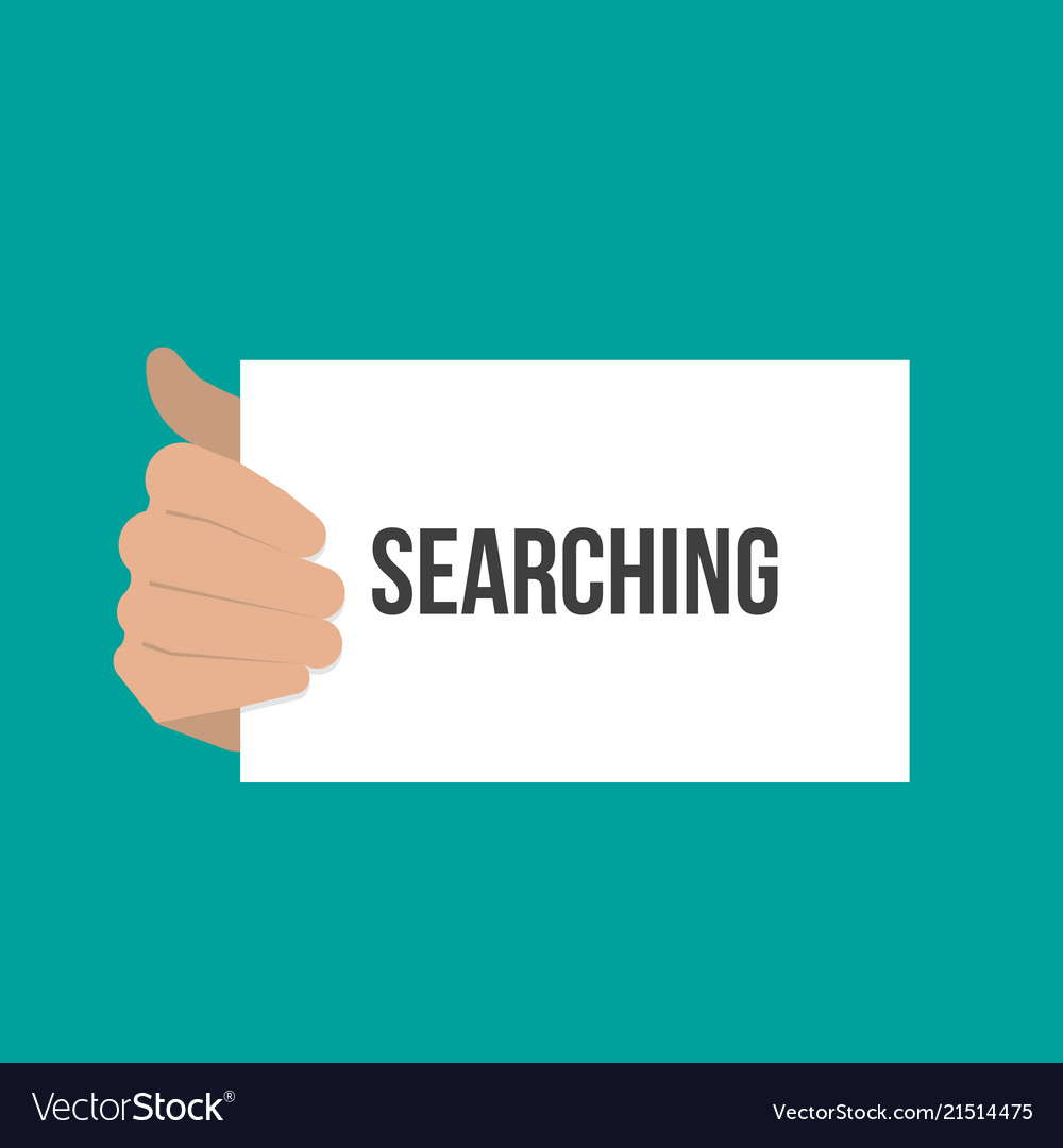 Man showing paper searching text vector image Man showing paper searching text