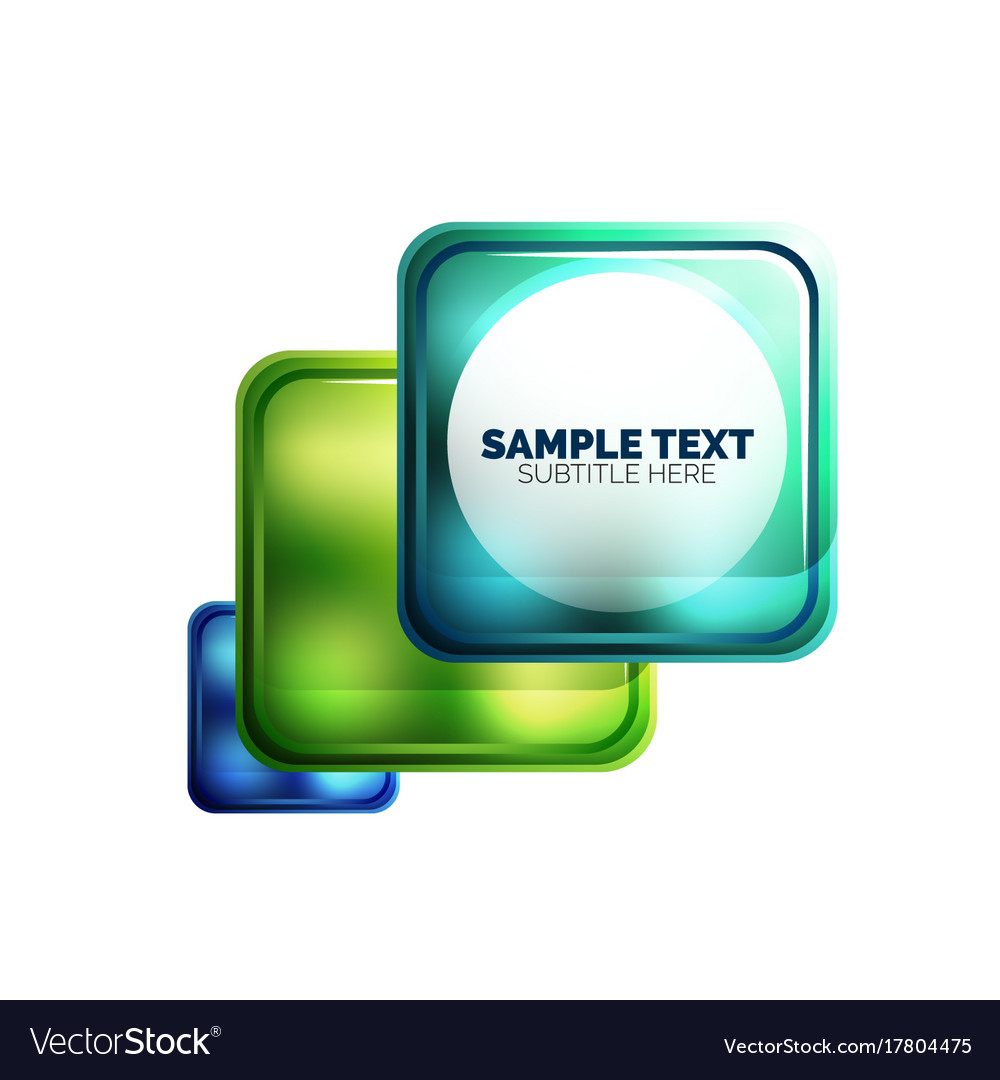 Matte Glass Square Banner Royalty Free Vector Image