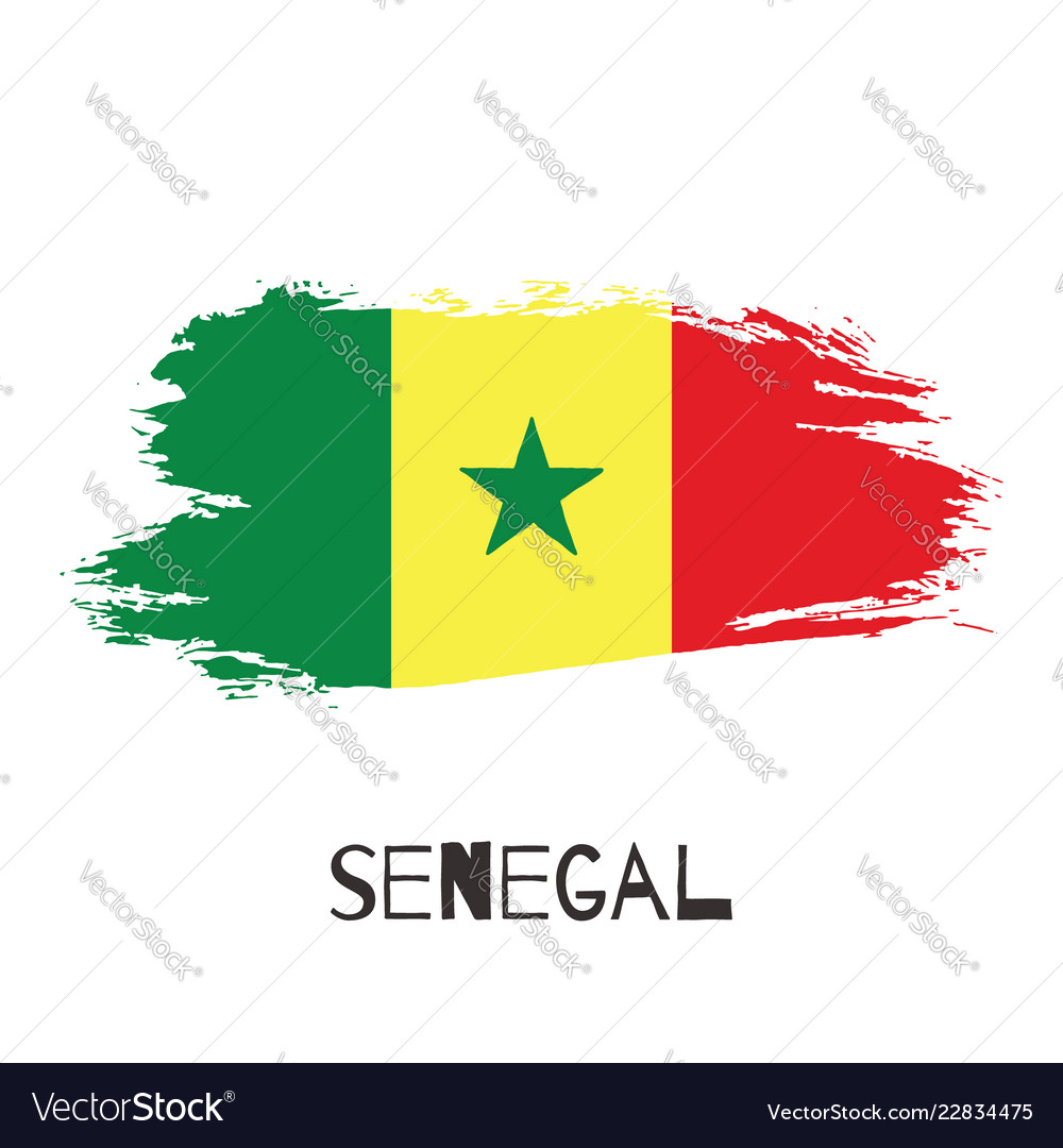 Senegal watercolor national country flag icon