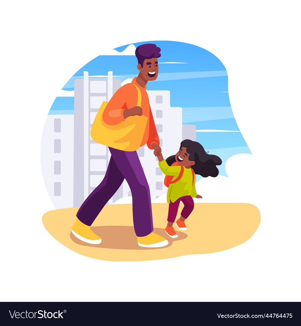 Way to kindergarten isolated cartoon Royalty Free Vector