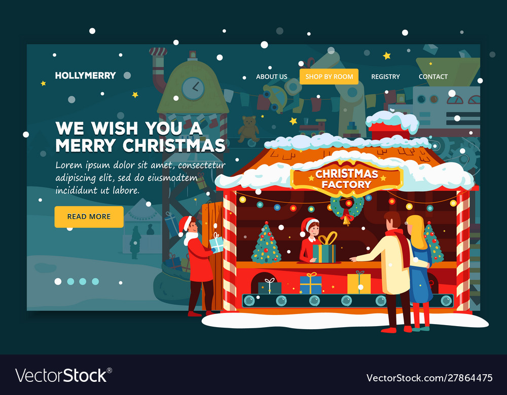 Web Banner Christmas Night Concept Festive Fair Vector Image