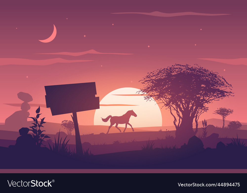 West landscape Royalty Free Vector Image - VectorStock