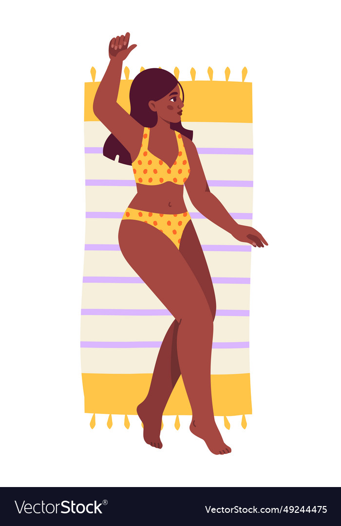 Woman sunbathing at beach concept