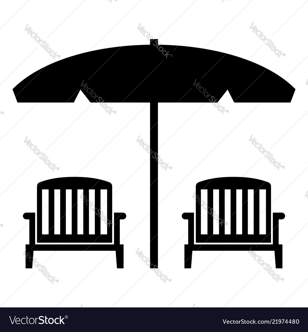 Beach chairs with umbrella