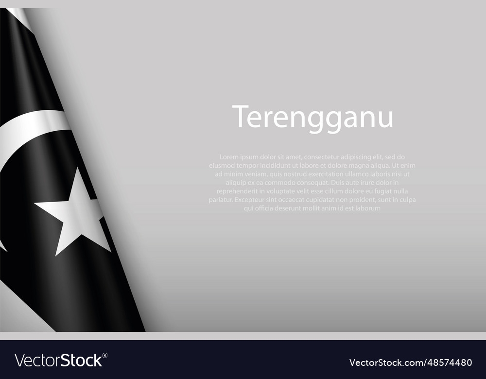 Flag terengganu state of malaysia isolated on Vector Image