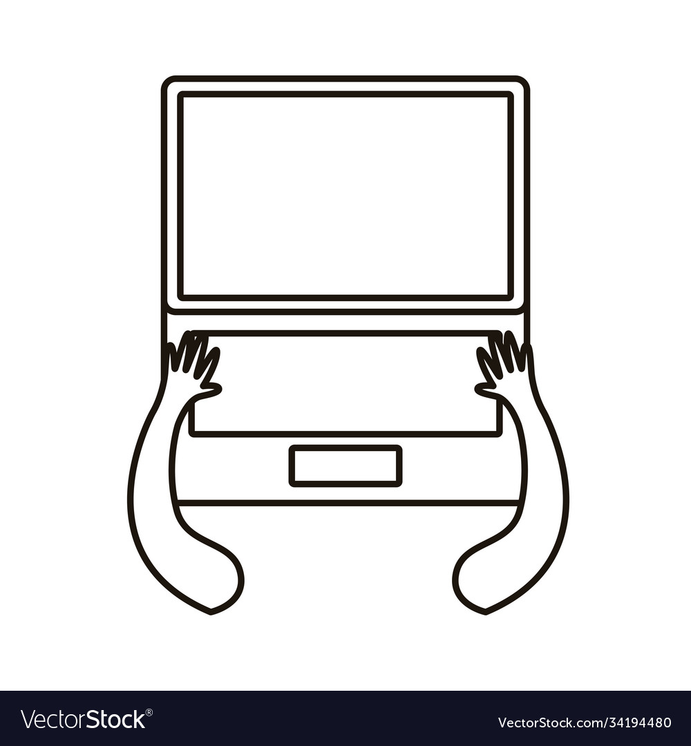Laptop computer portable device icon Royalty Free Vector