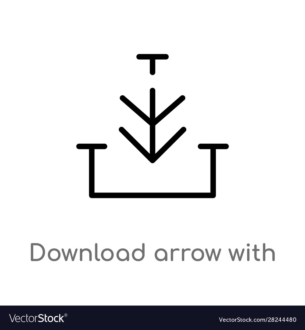 Outline herunterladen Pfeil mit Zeile Icon isoliert