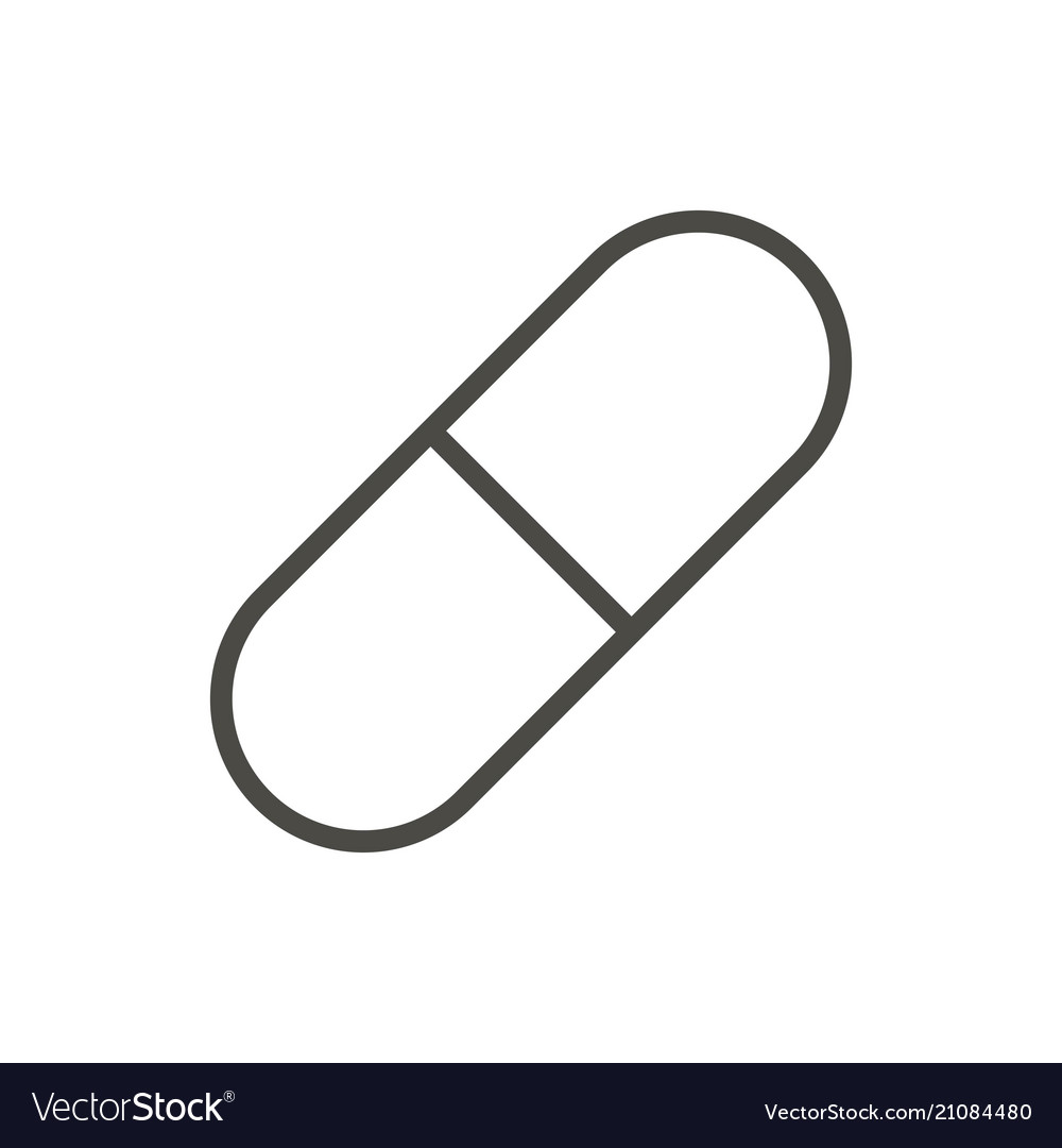 Pill icon line capsule symbol