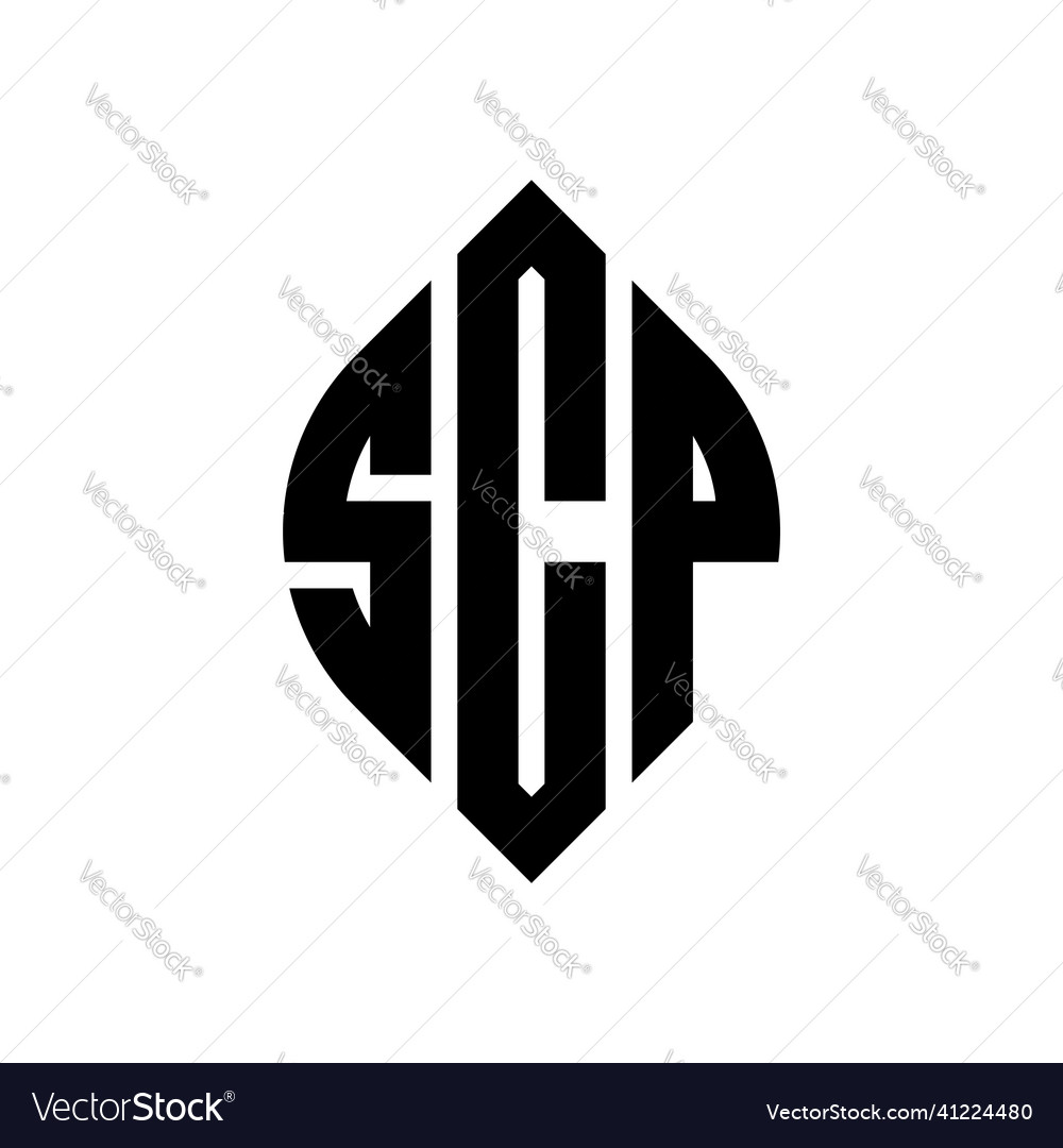 Black and White SCP Logo Design, Stock vector