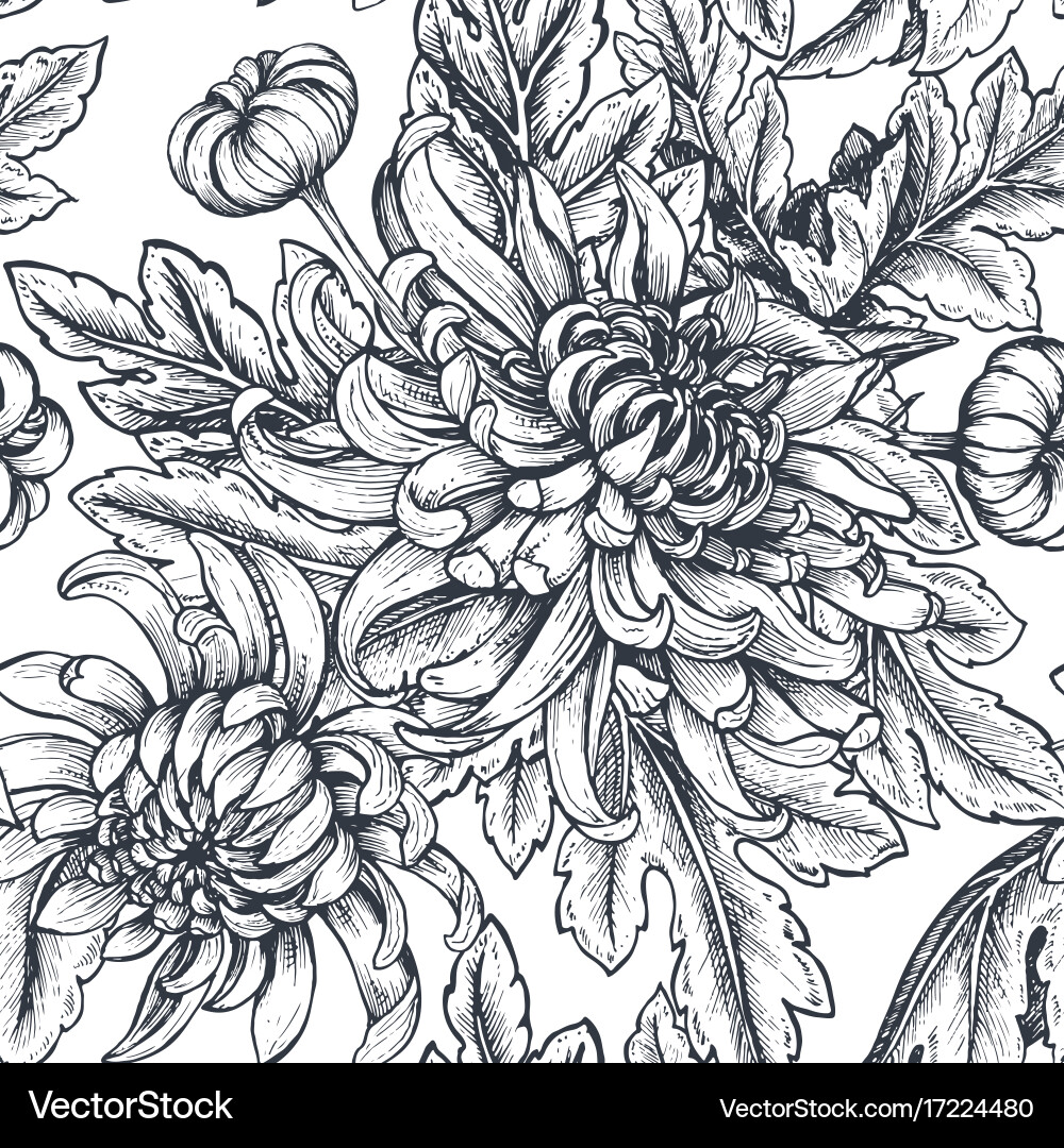 Seamless pattern with hand drawn Royalty Free Vector Image