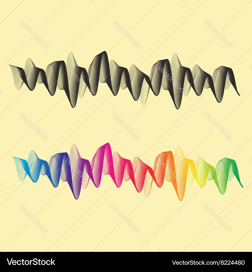 Sound waves set audio equalizer technology Vector Image