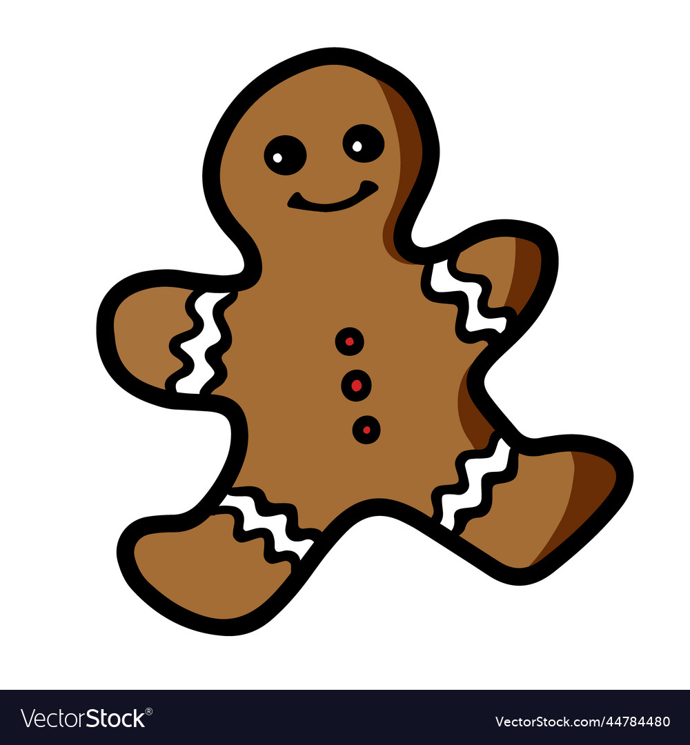 Sweet cute christmas cookies gingerbread man Vector Image