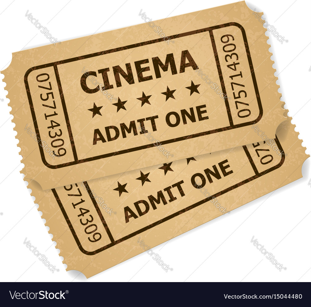 Two retro cinema tickets of designer on a white Vector Image