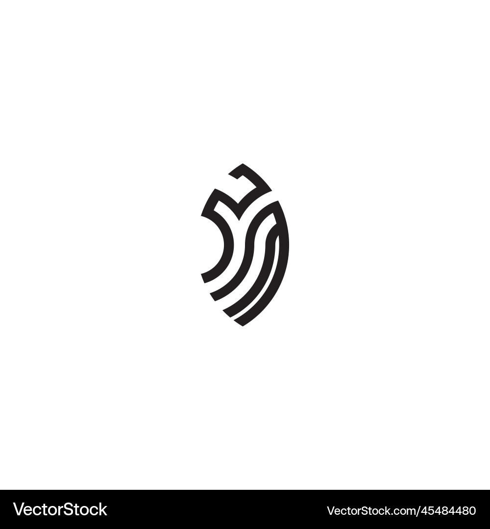 Zm leaf shape line initial concept with high Vector Image