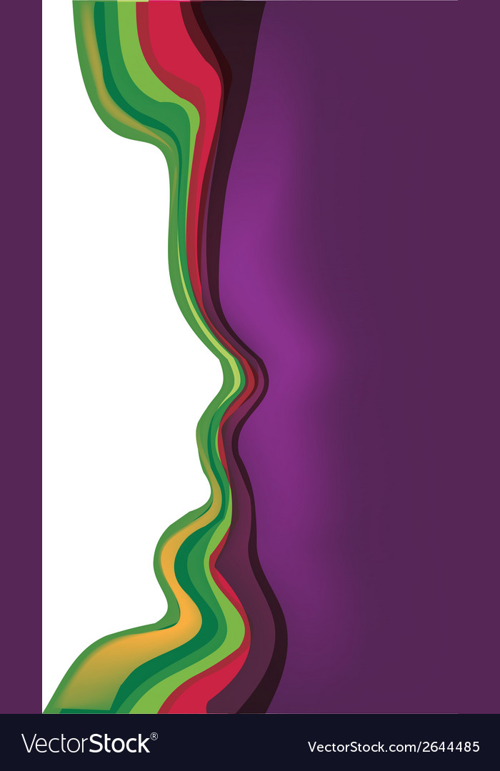 A big purple wave with red and green mixing