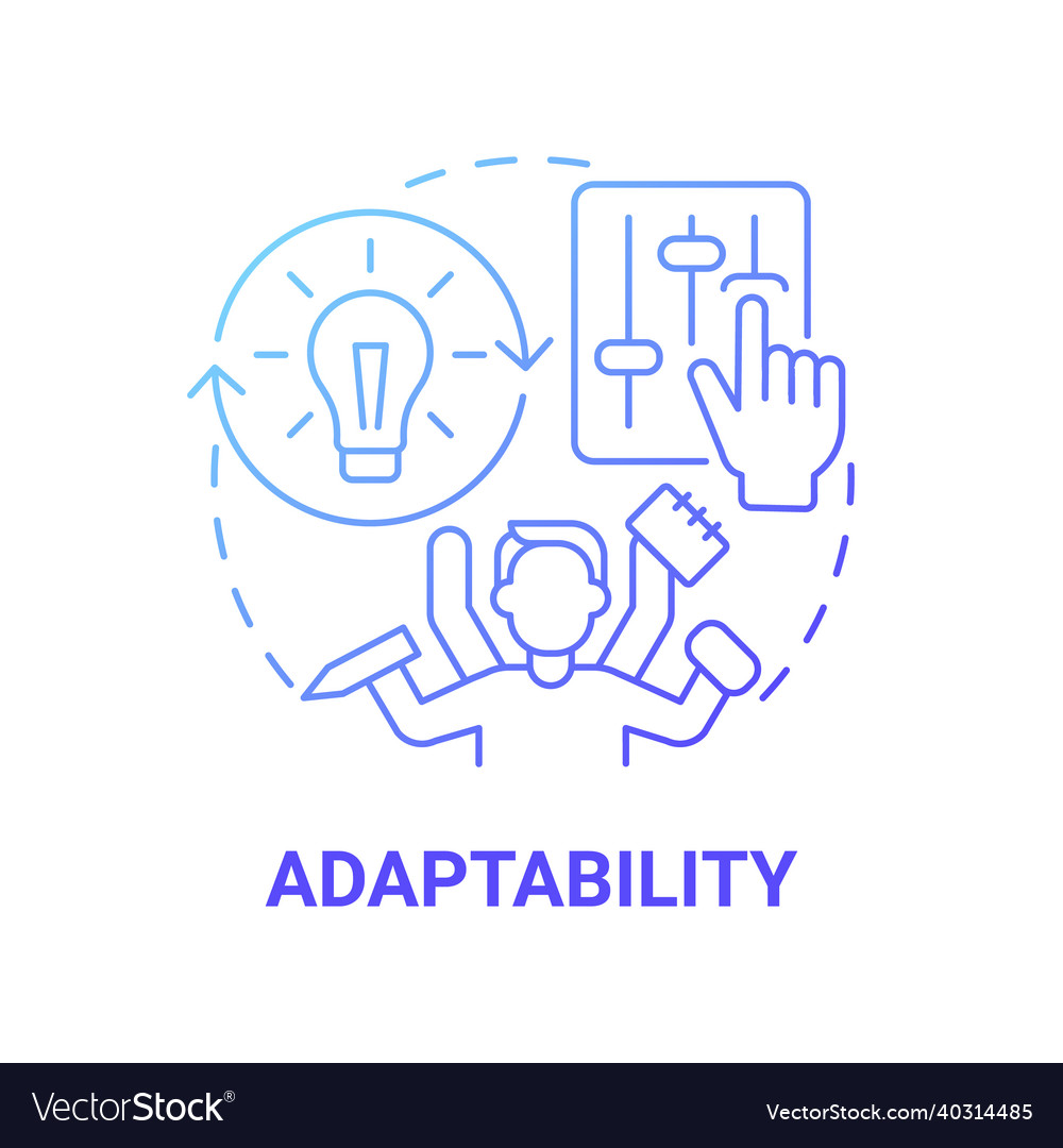 Adaptability blue gradient concept icon vector image Adaptability blue gradient concept icon