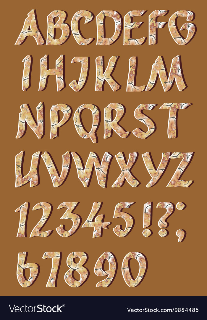 Alphabet letters with numbers in retro style Vector Image