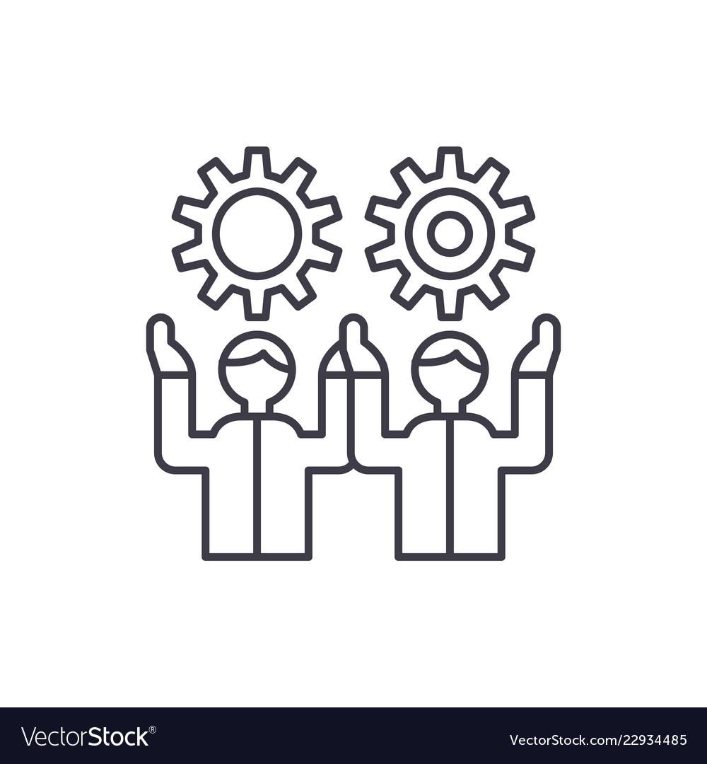 Development team line icon concept vector image Development team line icon concept